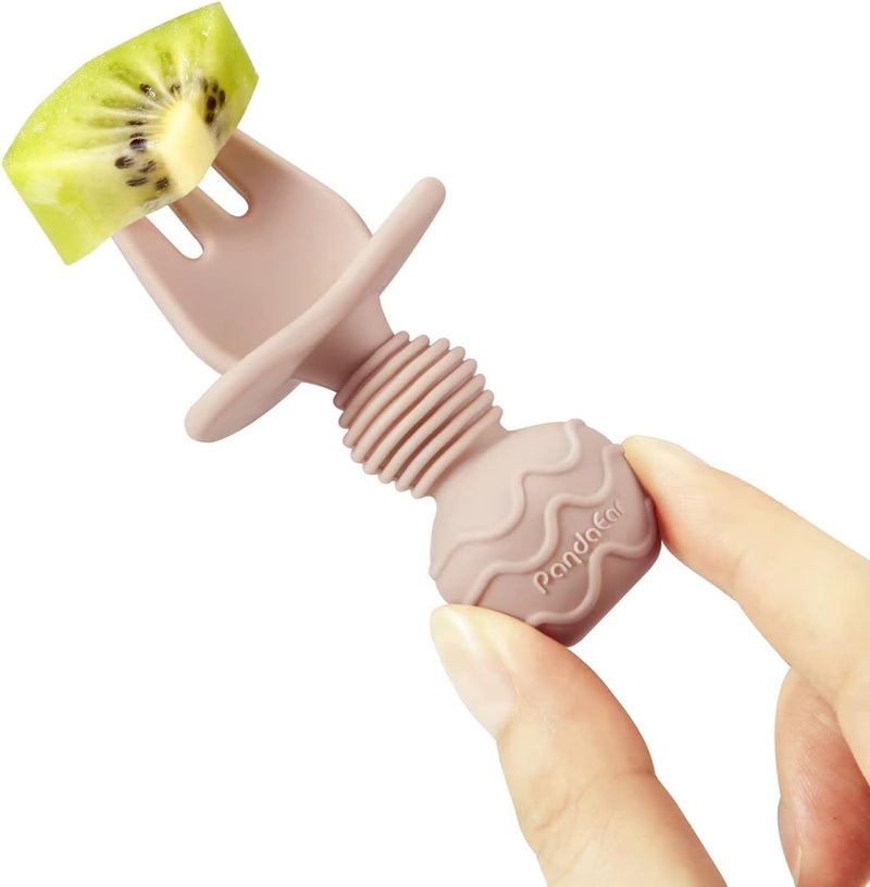 PandaEar طقم ملاعق وشوك سيليكون للأطفال 4 قطع، أدوات تغذية للأطفال، مستلزمات الفطام الذاتي للأطفال، ملعقة الأطفال للمرحلة الأولى لتغذية الأطفال بعمر 6 أشهر - Image 4